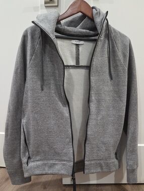 Banana Republic Sport Heathered Gray Zip-Up Hoodie